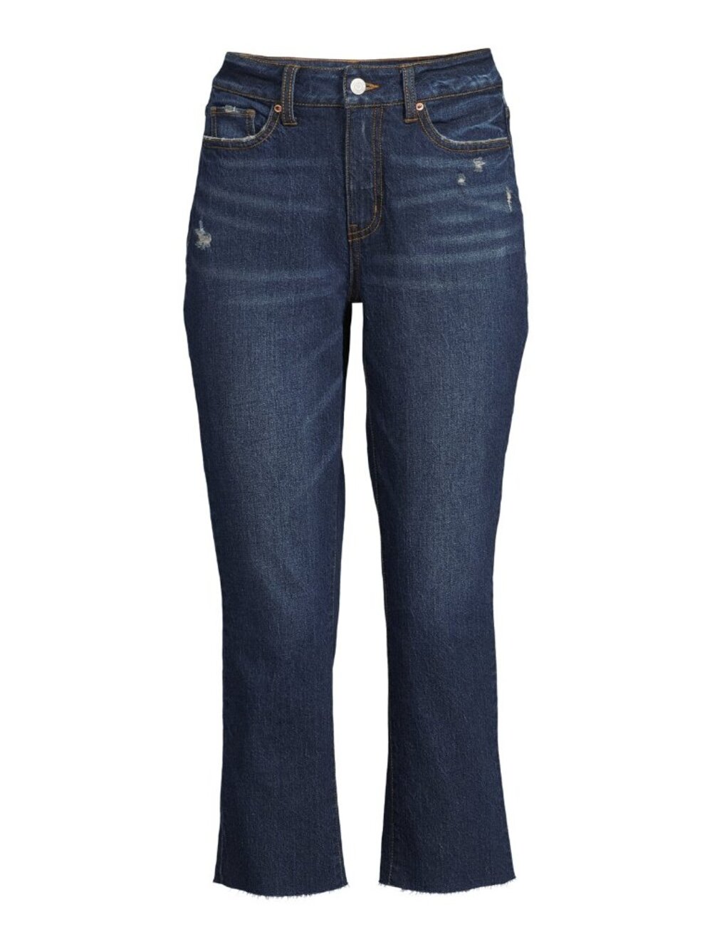 Time And True women Distressed High Rise Straight Crop Jeans Size 10 - Picture 2 of 5